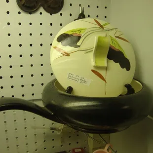 A nice vintage lidded casserole dish - Red Wing Pottery.