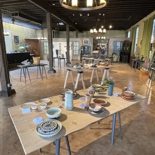 Farm to table pottery in the event space