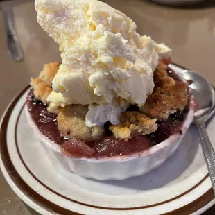 fresh blueberry and apple cobbler is delicious