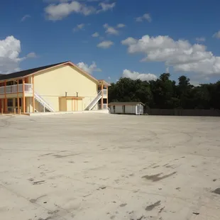 Large Parking Lot for Trucks, Trailers, and Fishing Boats.