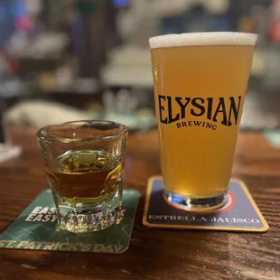 Space Dust IPA and shot of Jameson