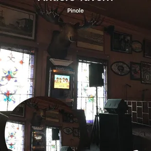 the inside of a pub