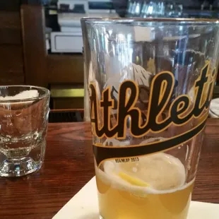 Mmmm..... Beer in a Oakland A's Glass!