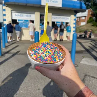 Waffle bowl and sprinkles!