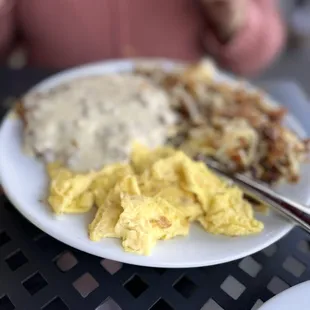 Chicken fried steak and eggs