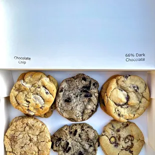 Chocolate Chip, Dark Chocolate, Cookies and Cream, Toffee Chip, and Honeycomb
