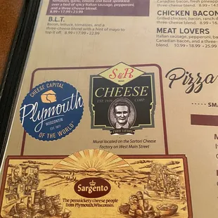 Learn about the town while reading the menu