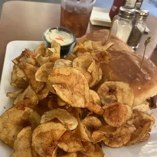 Sandwich with homemade chips