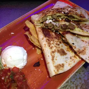 Skirt steak quesadilla