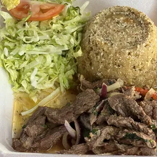 Churraso Plato with Mofongo