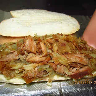 Chimi Pork! Toasted pork sandwich with special sauce