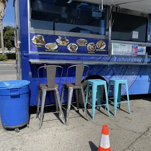 a blue food truck