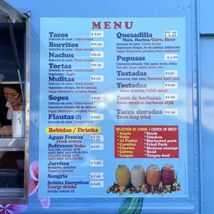 Menu as of June 2021 (YouTube - gillynova)
