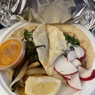 Handmade tortilla, can&apos;t beat that! $3.50 each taco.