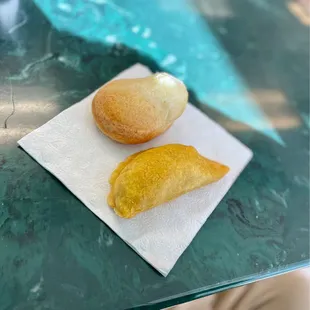 two pastries on a napkin
