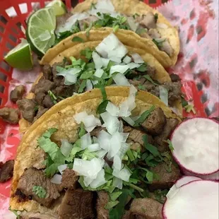 Tacos Asada, Suadero and Lengua Taco