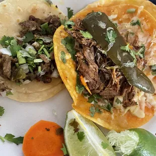 two tacos on a plate