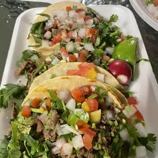 Carne asada street tacos