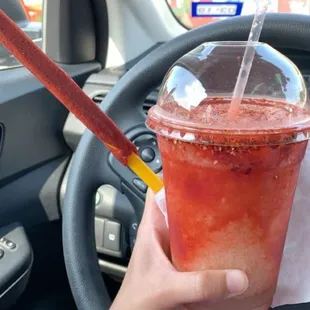 Cucumber lime with chamoy/chile