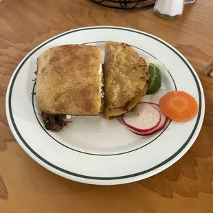 Torta and Taco made by the owner for us to taste. Yummy!!