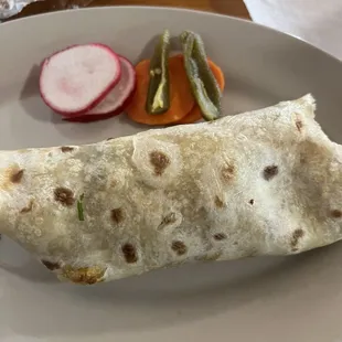 Spicy pork burrito