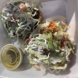 Steak and chicken sopes