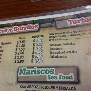 menu