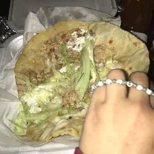 Chicken quesadilla (inside)