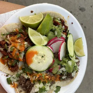 Cabeza and Al Pastor Tacos