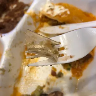 Large glass piece found in my vegetarian burrito.