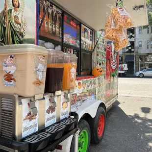 a food truck with food on it