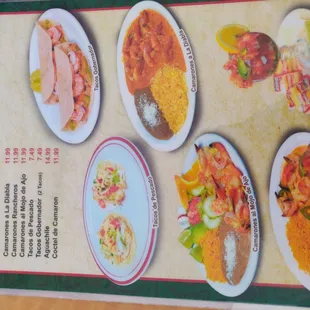a menu for a mexican restaurant