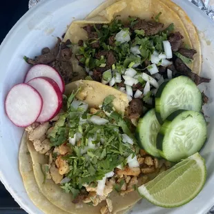 Beef and supposed to be pork taco also Delicious