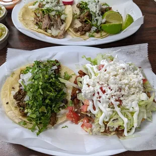 Steak Tacos and Tostada Al Pastor