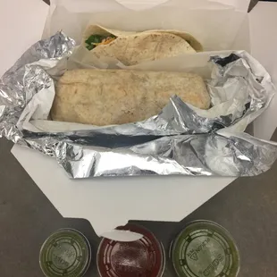 Steak burrito and steak taco