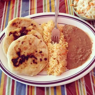 Pork &amp; Cheese Pupusa Plate!
