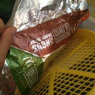 The torta is served on a McDonald's wrapper...