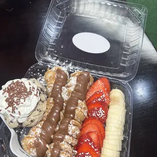 a tray of desserts