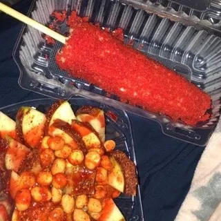 Manzana Preparada (green apple covered with tamarind candy)