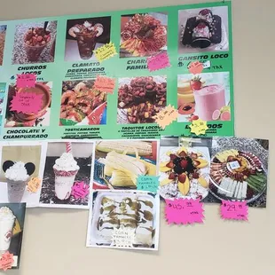 a variety of food items on a wall