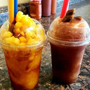 two drinks on a counter