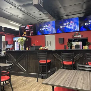 Interior with menu on first screen