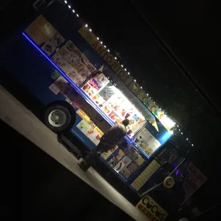 a food truck at night