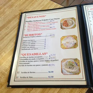 the menu