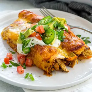 a plate of enchiladas