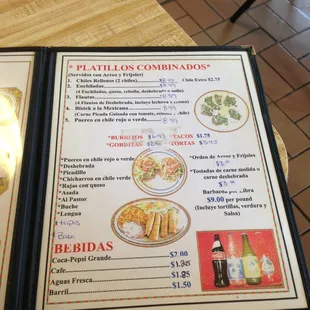 the menu
