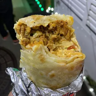 Al Pastor Super Burrito - Choice of Meat, Cheese, Rice, Beans, Pico de Gallo, Guacamole, and Sour Cream