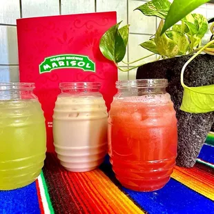 Best aguas frescas in town  Pepino   Horchata  Sandía   Not koolaid