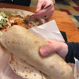 Chicken burrito yum!