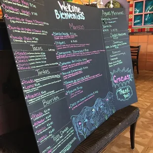 The menu!